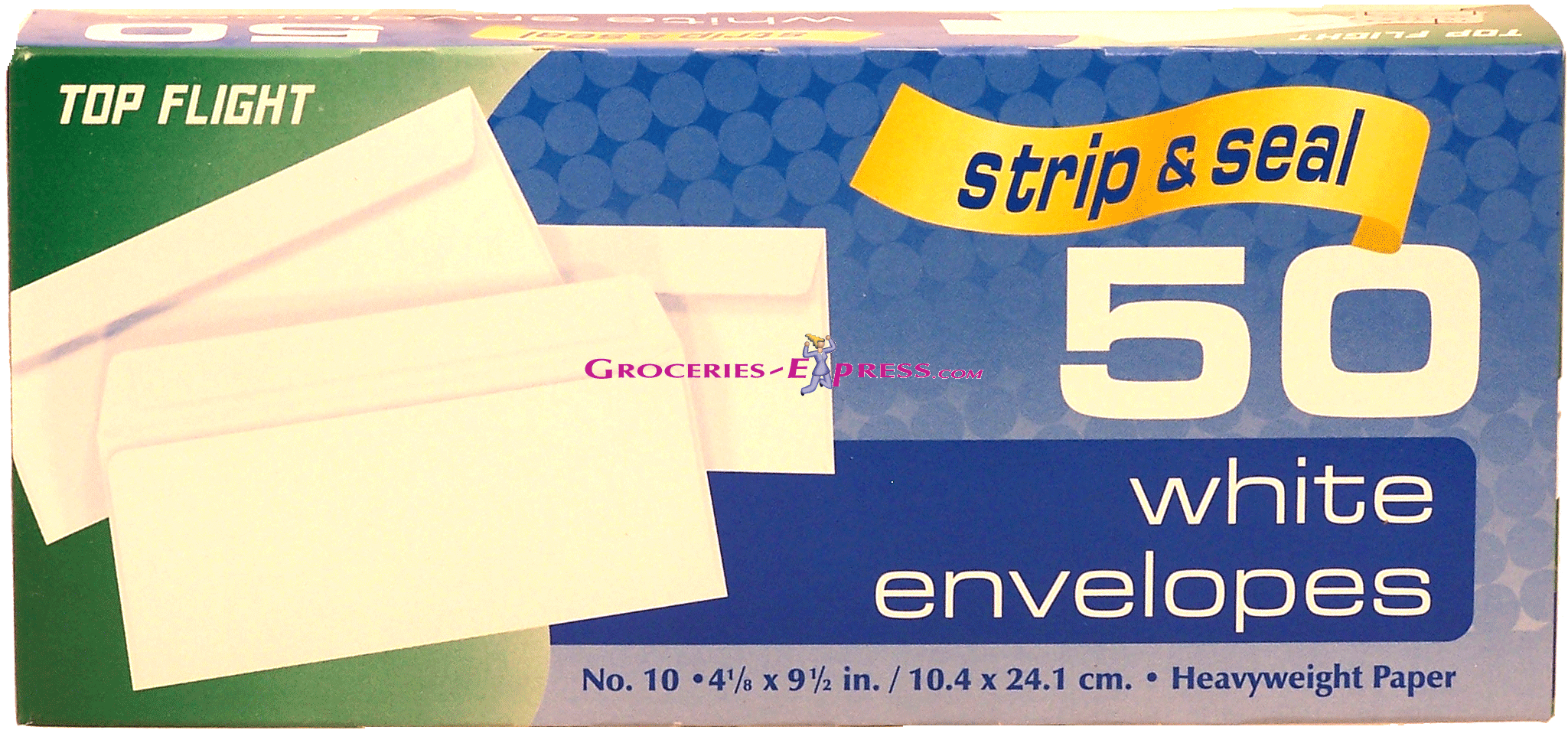 Top Flight white envelopes, strip & seal, no. 10, 4 1/8 x 9 1/2-inch Full-Size Picture